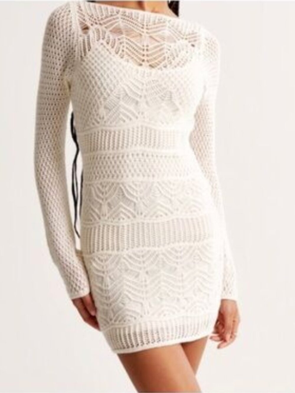 Abercrombie Long-Sleeve Crochet Style Mini Dress